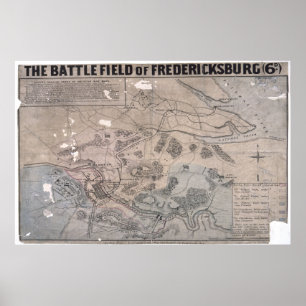 Poster Carte de la guerre civile américaine
