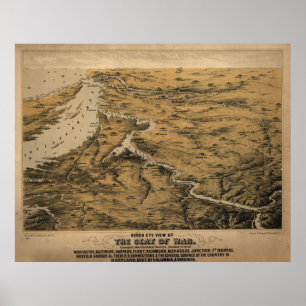 Poster Carte de la guerre civile de Virginie vintage et d