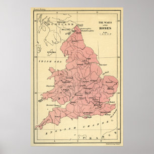 Poster Carte de la guerre des Roses