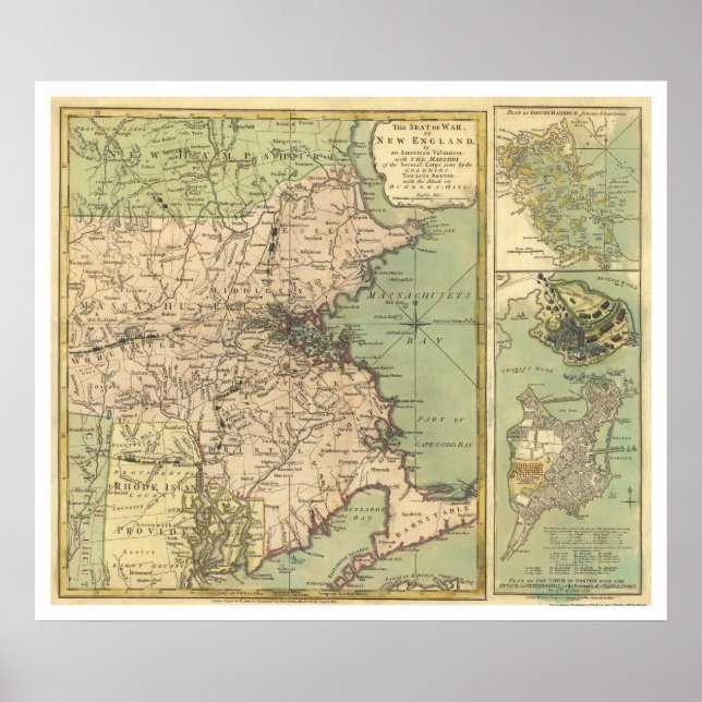 Poster Carte de la guerre révolutionnaire - 1775 (Devant)