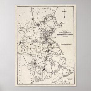Poster Carte de la Lehigh Valley Transit Company en 1913