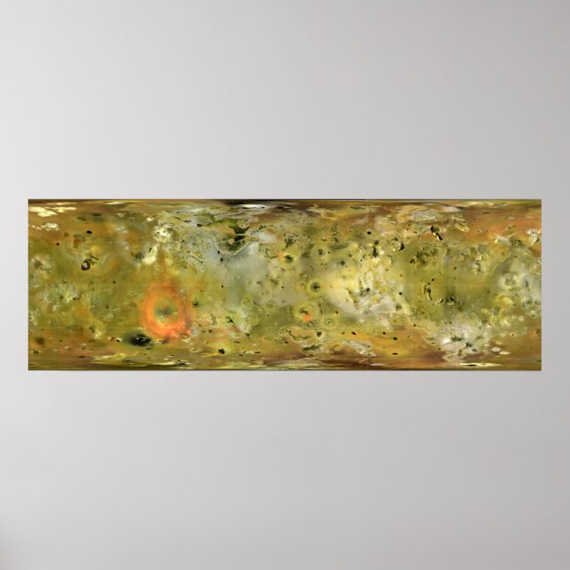 Poster Carte de la lune de Jupiter Lo (Devant)