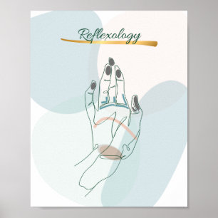 Poster Carte de la main de réflexologie abstraite Tons ne