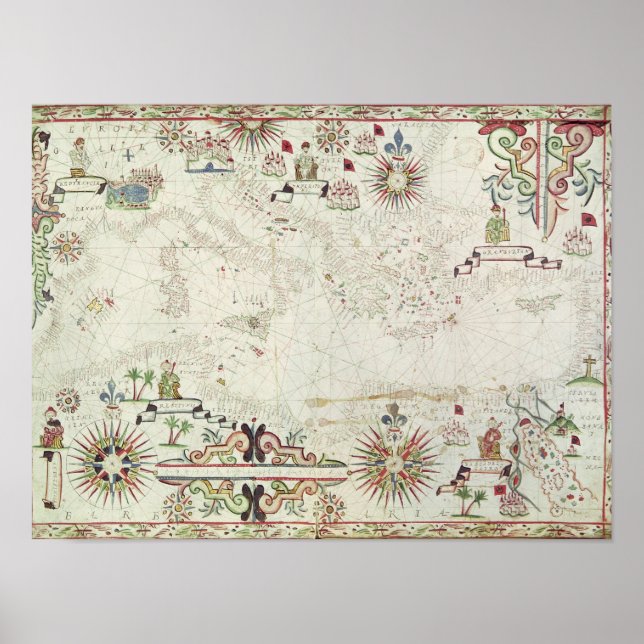 Poster Carte de la Méditerranée, 1625 (Devant)