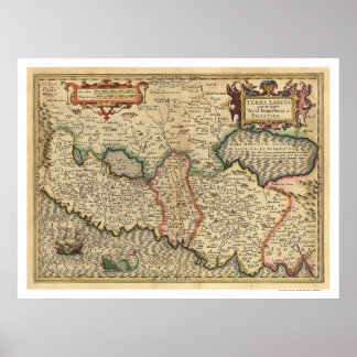 Poster Carte de la Palestine et des zones environnantes 1