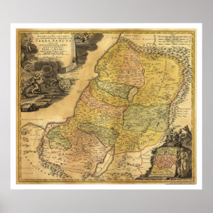 Poster Carte de la Palestine par Johann Baptist Homann 17