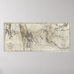Poster Carte de la piste 2 de Lewis et Clark