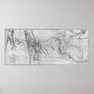 Poster Carte de la piste de Lewis et Clark[1814]