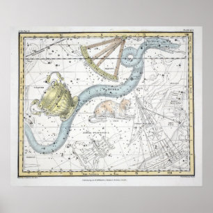 Poster Carte de la plaque de constellations XXVI