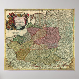 Poster Carte de la Pologne 1739