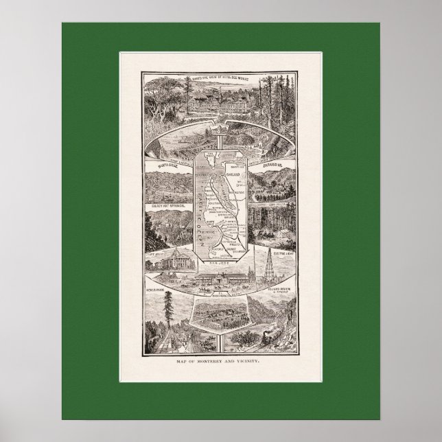 Poster Carte de la région de la baie SF 1886 (Devant)