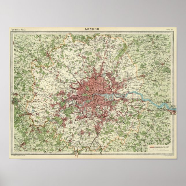 Poster Carte de la région de Londres (Devant)