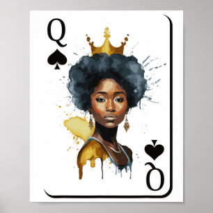 Poster Carte de la Reine noire Mois de l'histoire des Noi