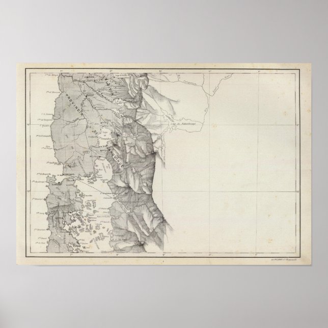 Poster Carte de la République du Chili 8 (Devant)