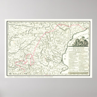 Poster Carte de la route Don Quichotte - Mapa de la Ruta 