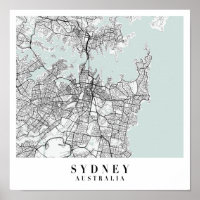 Carte de la rue Blue Water Sydney Australie