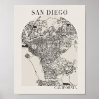 Carte de la rue San Diego California Boho Arch
