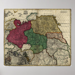 Poster Carte de la Russie (1704)