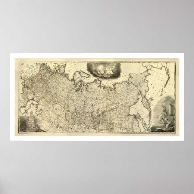 Poster Carte de la Russie 1786 (Devant)