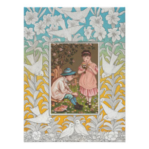 Poster Carte de la Saint-Valentin de l'ère victorienne, 1