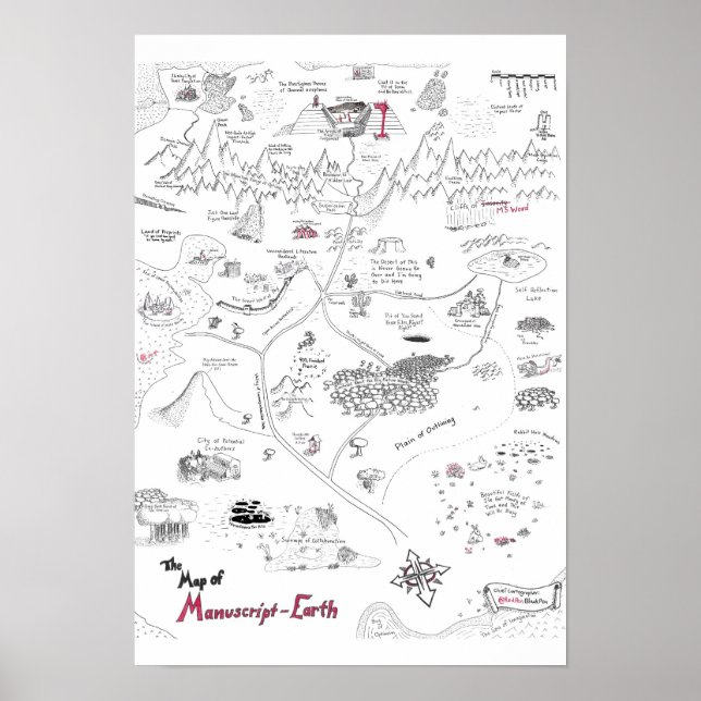 Poster Carte de la Terre des Manuscrits (Devant)