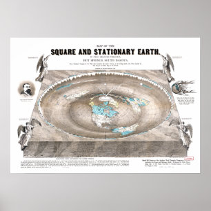 Poster Carte de la Terre plate
