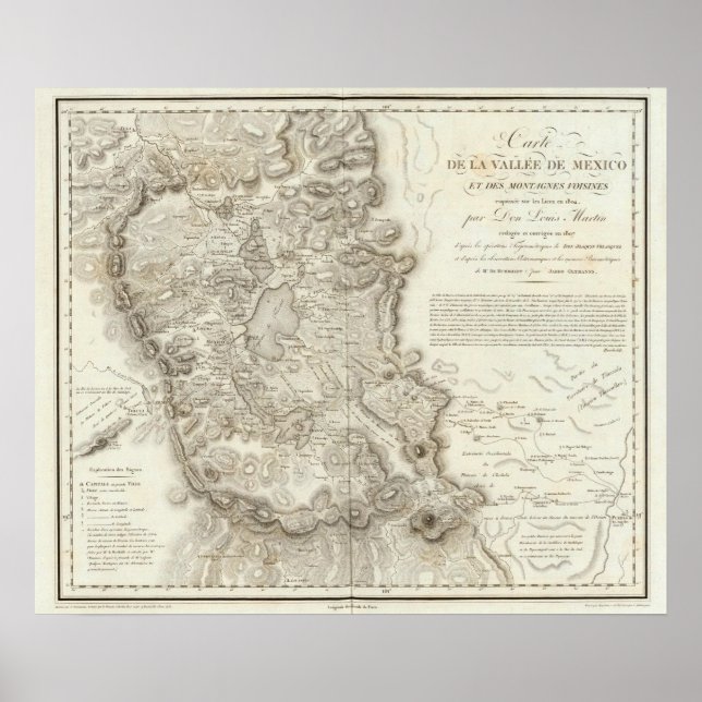 Poster Carte de la ville de Mexico (Devant)