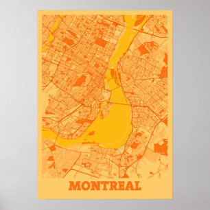 Poster Carte de la ville de Montréal - Canada Sunset
