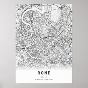 Poster Carte de la ville de Rome