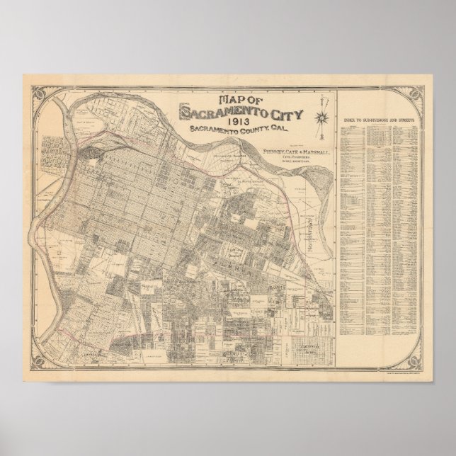 Poster Carte de la ville de Sacramento - 1913 (Devant)