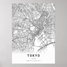 Carte de la ville de Tokyo