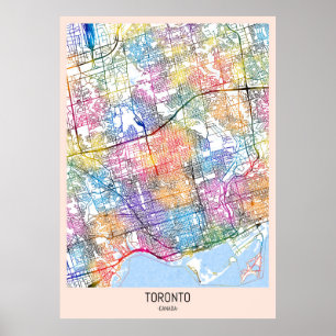 Poster Carte de la ville de Toronto
