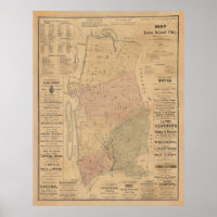 Carte de la ville de vintage Long Island (1876)