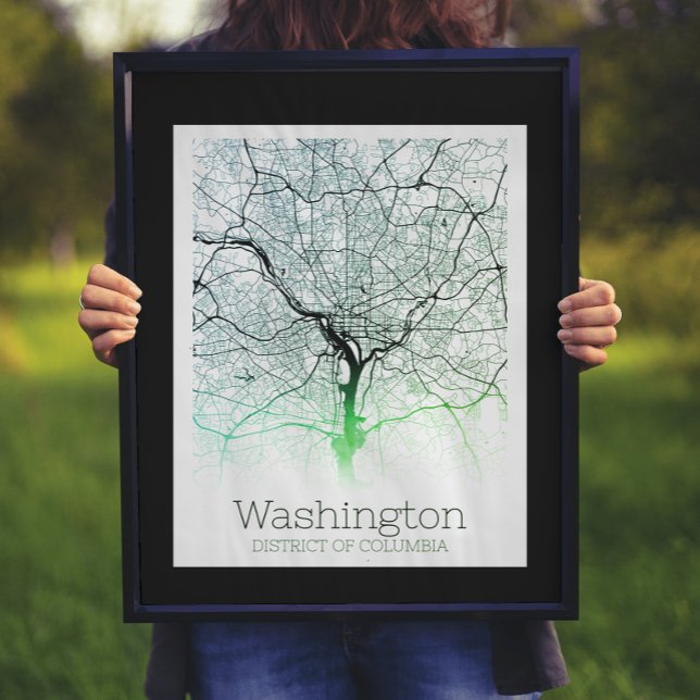 Poster Carte de la ville de Washington DC (Créateur téléchargé)