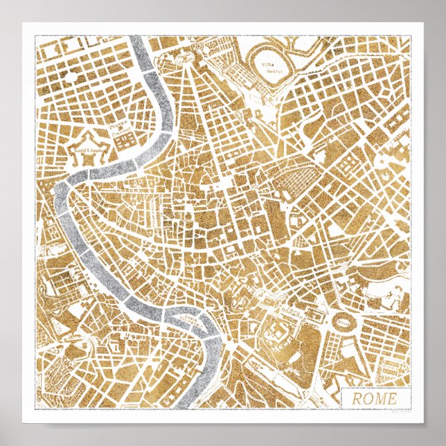 Poster Carte De La Ville Dorée De Rome (Devant)