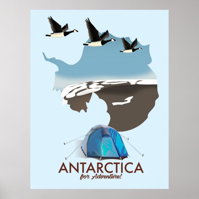 Poster Carte de l'affiche Antarctica For Adventure Travel (Devant)