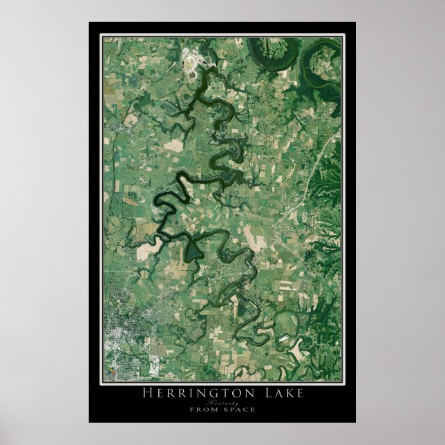Poster Carte de l'affiche satellite de Herrington Lake Ke (Devant)
