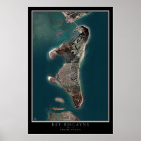 Carte de l'affiche satellite Key Biscayne Florida