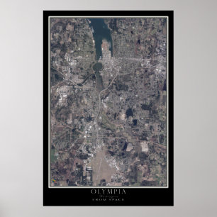 Poster Carte de l'affiche satellite Olympia Washington