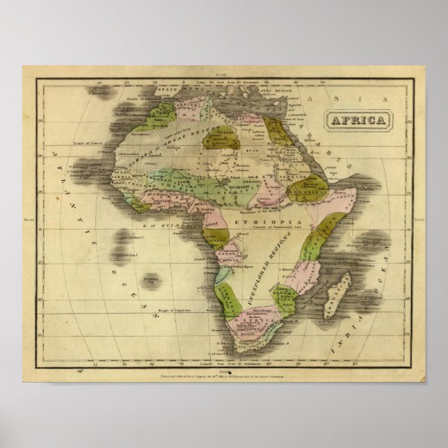 Poster Carte de l'Afrique (Devant)