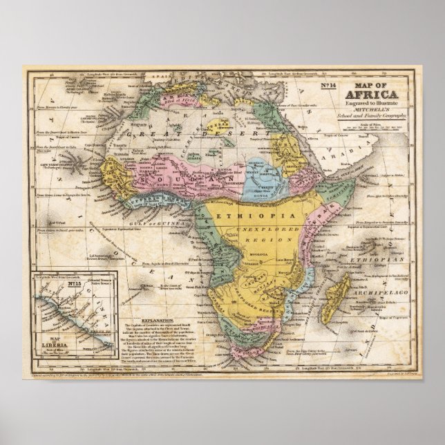 Poster Carte de l'Afrique (Devant)