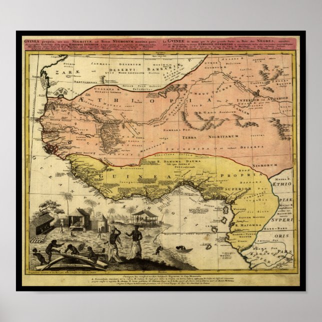 Poster Carte de l'Afrique de l'Ouest 1743 (Devant)