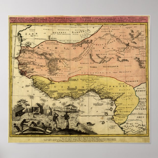 Poster Carte de l'Afrique de l'Ouest 1743 (Devant)