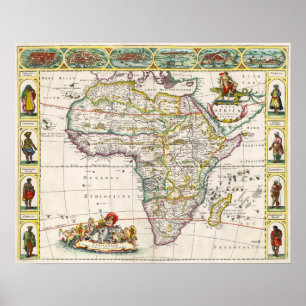 Poster Carte de l'Afrique   Nouvelle-Afrique