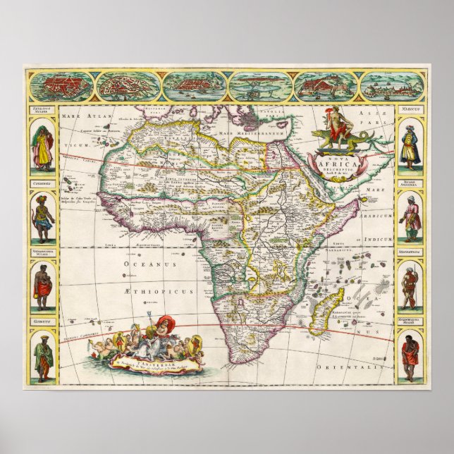 Poster Carte de l'Afrique | Nouvelle-Afrique (Devant)
