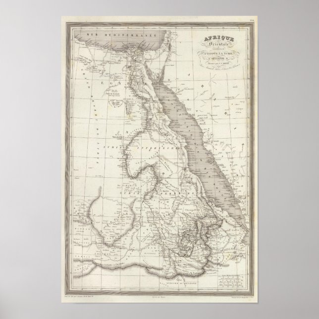 Poster Carte de l'Afrique orientale (Devant)