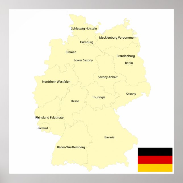 Poster Carte De L'Allemagne (Devant)