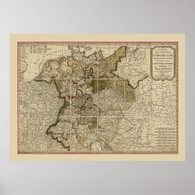 Poster Carte de l'Allemagne (1800) (Devant)