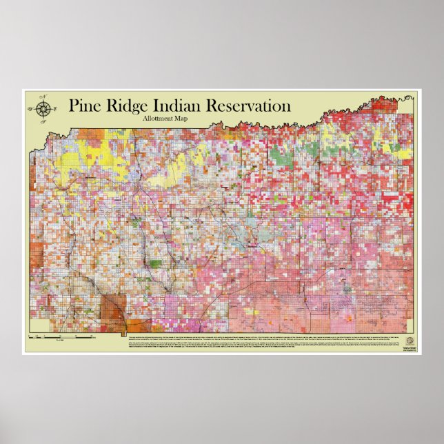 Poster Carte de l'allocation des réservations de Pine Rid (Devant)