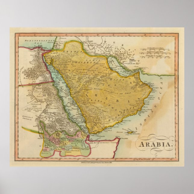 Poster Carte de l'ancienne péninsule arabique (1912) (Devant)